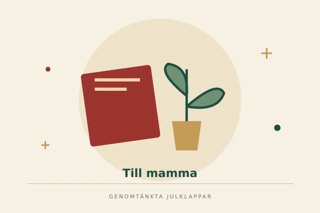 Illustration av en bok och en växt för mammas egna intressen
